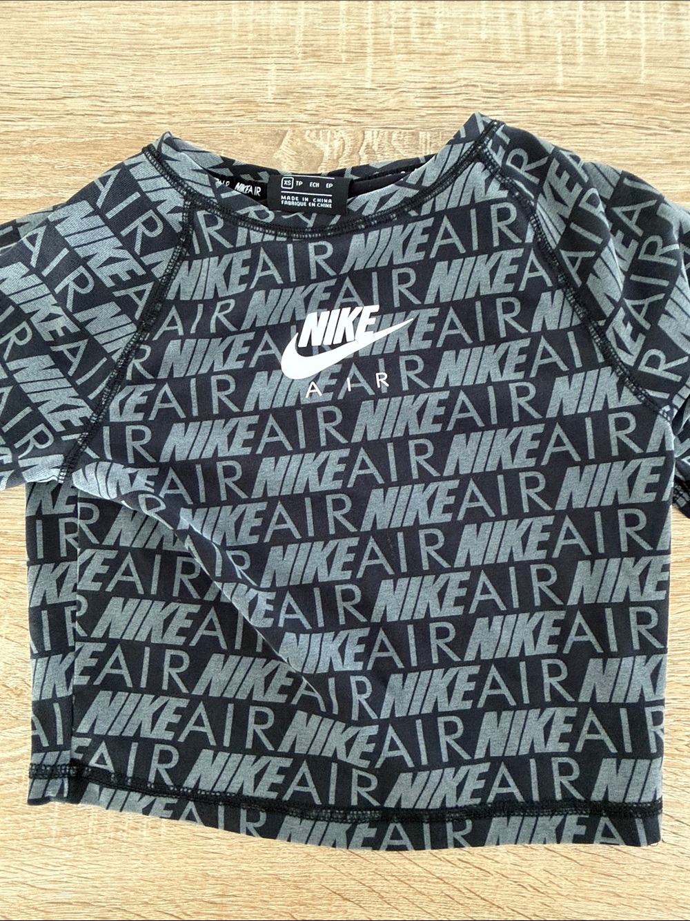 Nike Black and Gray 'Air' Logo Short Sleeve Tee